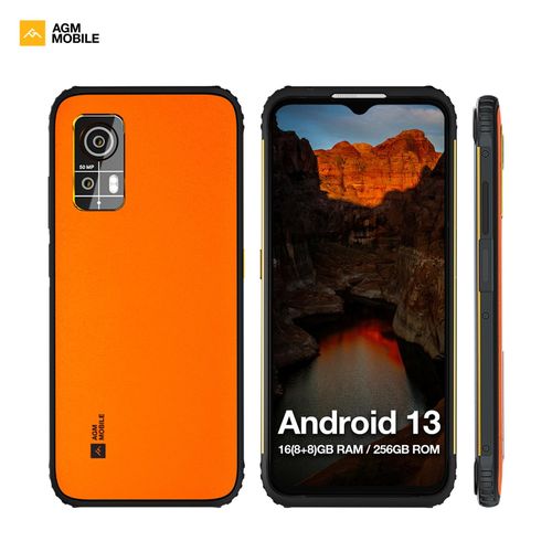 AGM H6 Leather Ultra-Thin Rugged Smartphone 6.6" 16GB RAM/256GB Android 13 NFC - Orange