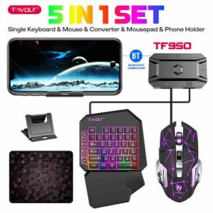 T-Wolf Lei Wolf T1900 One-Handed Keyboard and Mouse Game Set Throne Mobile Game Chicken-Eating Artifact Left-Hand Keyboard