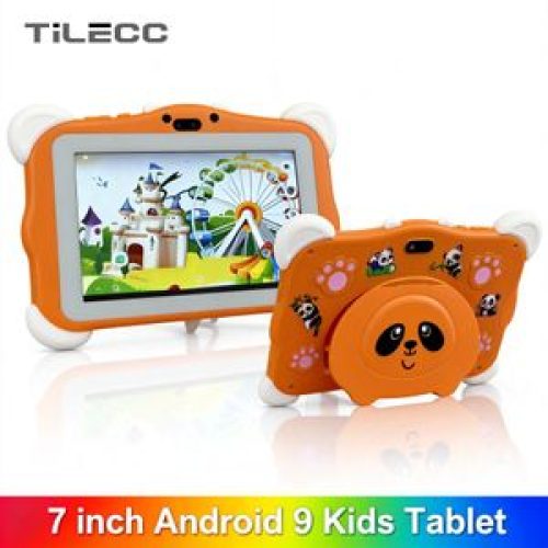 TiLECC Android 12 7 Inch Kid Tablet Dual Camera 4GB RAM 128GB 4000mAh Orange