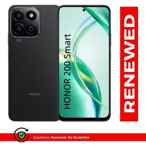 Honor 200 Smart Original Used Phone 6.8 inch 4GB+256GB 5200mAh 50MP+2MP Rear and 5MP Front Camera Dual SIM Type-C Midnight Black