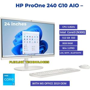 Hp ProOne 240 G10 AIO ? Intel Core i3-N300 (Up to 3.8GHz), 8GB RAM, 512GB SSD, 24" FHD, Windows 11 Pro