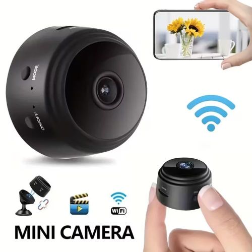 HOMILEY Buy Mini Surveillance Camera ? 4K Mini WiFi IP Smart Wireless Home Security Camera with Mobile App Control, Compact Indoor/Outdoor CCTV Camera with Built-in Rechargeable Battery ? Cheap, Best Price & Original Quality (A9 Black)