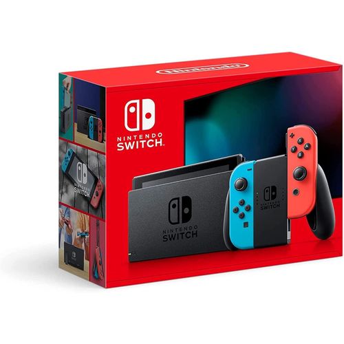 Nintendo Switch with Neon Blue and Neon Red Joy-Con – Handheld Gaming Console