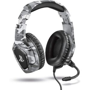 Trust GXT 488 Forze-Gaming Headset for PS4 and PS5 with Flexible Microphone and Inline Remote Control, Over Ear Gaming Headphones - Grey