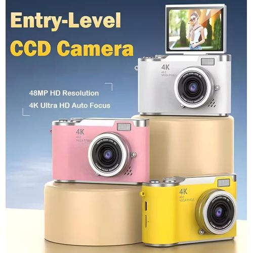 4K Digital Camera for Photography – 4K Foldable Screen Student Camera with 3″ 180?Flip Screen, 64MP Vlogging Camera for YouTube, 18X Digital Zoom Point, No SD Card(Black Kit)