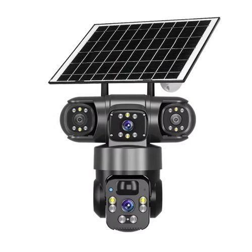 Wireless Outdoor PTZ 3 Lens 4G Solar Security CCTV Camera with Night Vision & Motion Detection